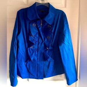 Royal Blue Jacket w/Ruffles and Button Detail - Size L